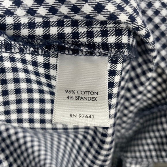 J. Jill Navy Blue and White Gingham Ankle Pants - Picture 7 of 7